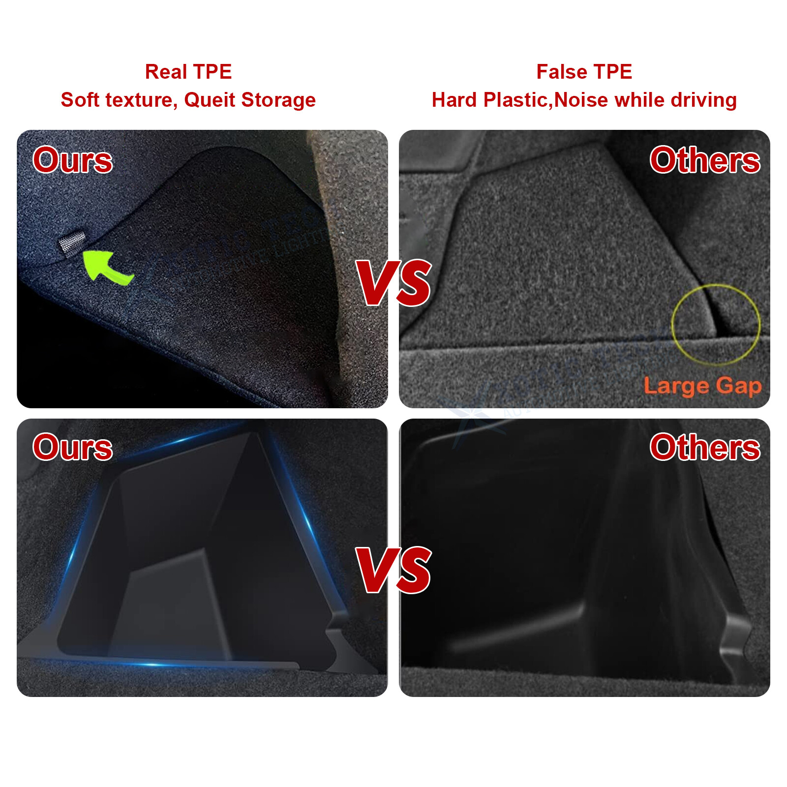 Set of 2 Trunk Side Box Storage Grocery Bin Cover Holder Fit Tesla Model Y 2022+