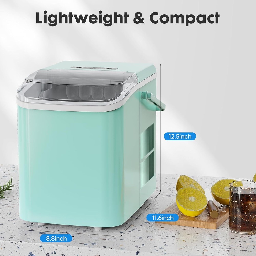 Portable Ice Makers Countertop w/ Self-cleaning Function Ready 9 Cubes in 6 Mins