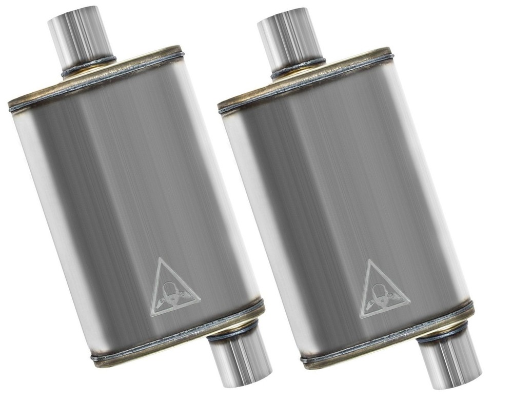 (2) 3"universal Two Chamber Performance Muffler