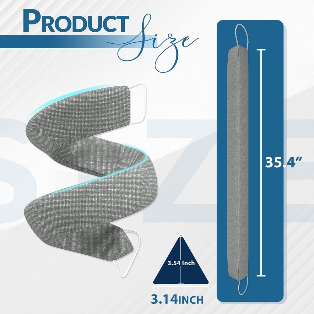 Triangle Door Draft Stopper，35.4" Weighted Under Door Draft Blocker Bottom Do...