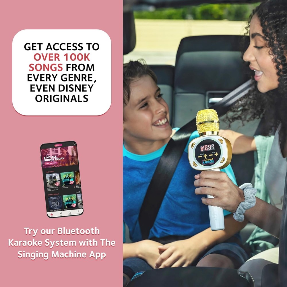 Carpool Karaoke The Mic 1.0 Bluetooth Wireless Karaoke Microphone System