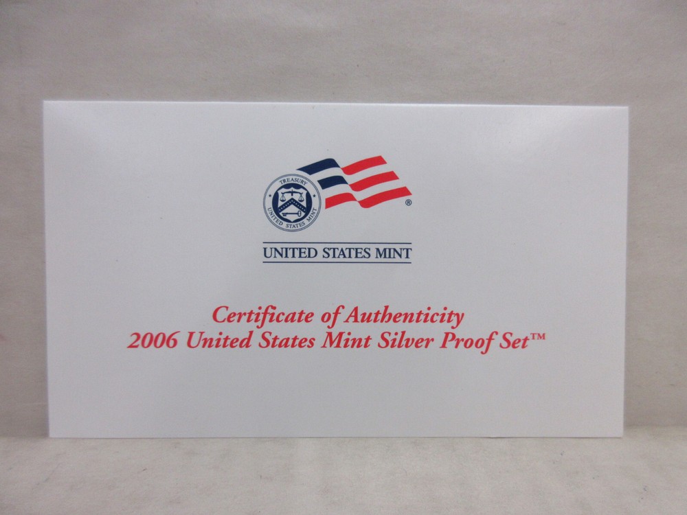 EMPTY PACKAGING Box Lenses & COA for 2006 United States Mint Silver Proof Set