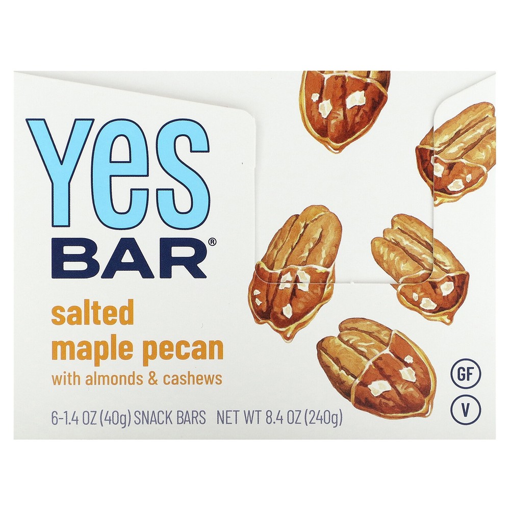 Snack Bar, Salted Maple Pecan, 6 Bars, 1.4 oz (40 g) Each