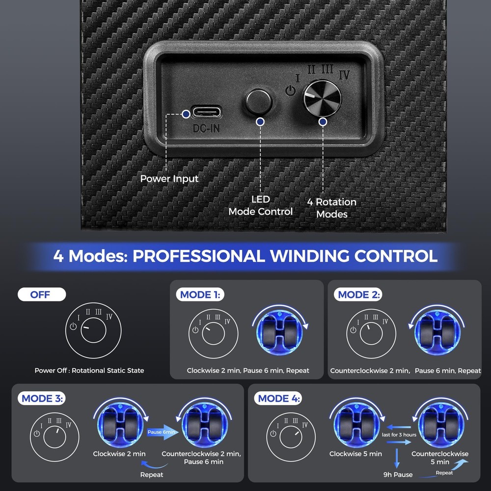 Watch Winder for Automatic Watches, 4 Modes Double Automatic Watch Winder box