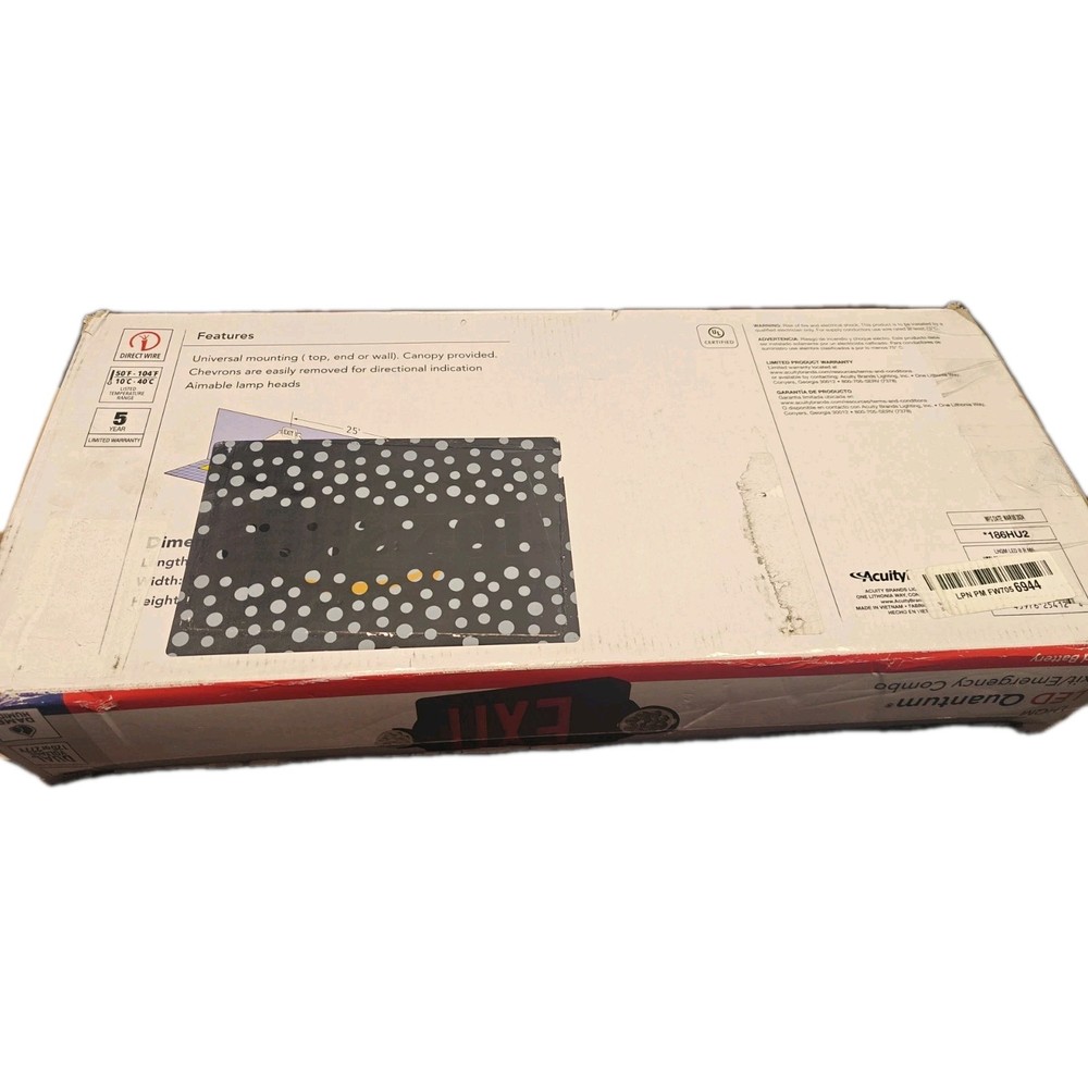 Lithonia Lighting LED Exit Sign/Emergency Combo LHQMLEDBRM6 - Black - Open Box