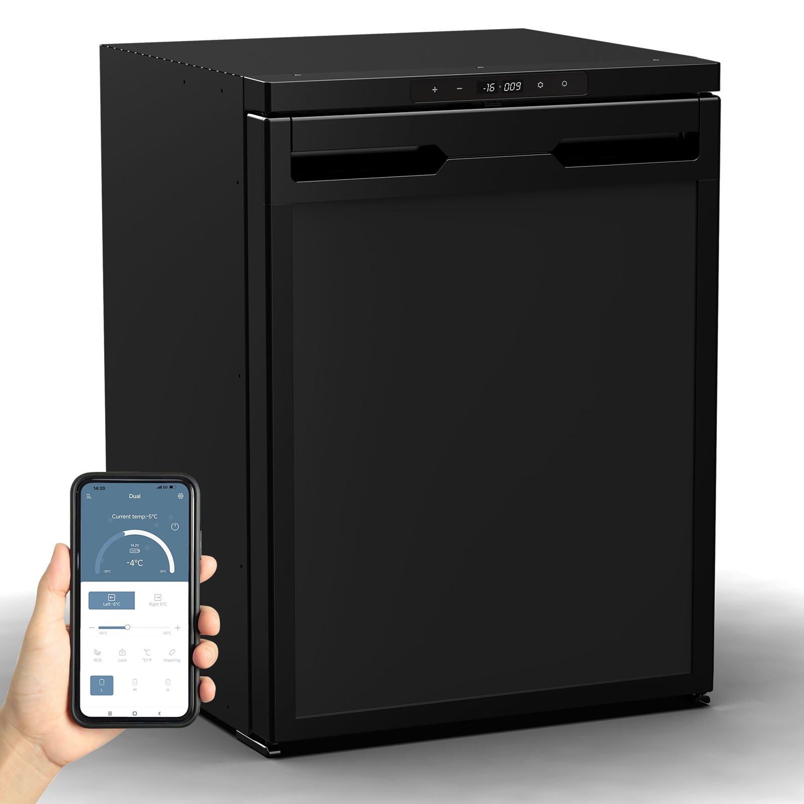 Mini Refrigerator AC110 DC 12V Fridge 2.3cu ft/65L RV Refrigerator for Truck RV