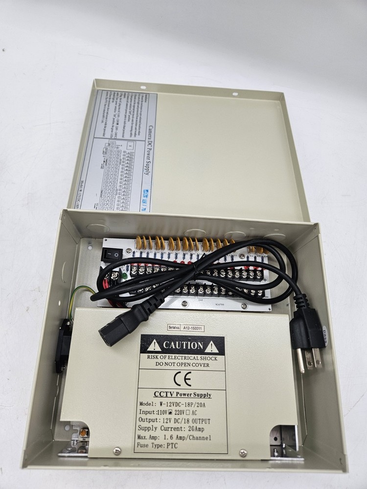 CCTV 18 Channel Distributed Power Supply 120V, 10A