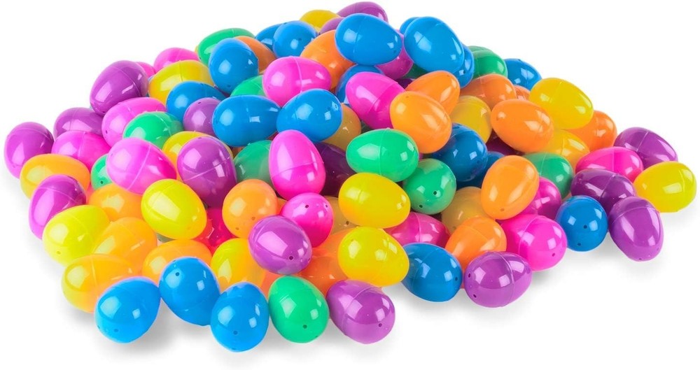 Easter Eggs with Hinge 2.5" Inch Colorful Bright Assorted Colors Plastic 72ct