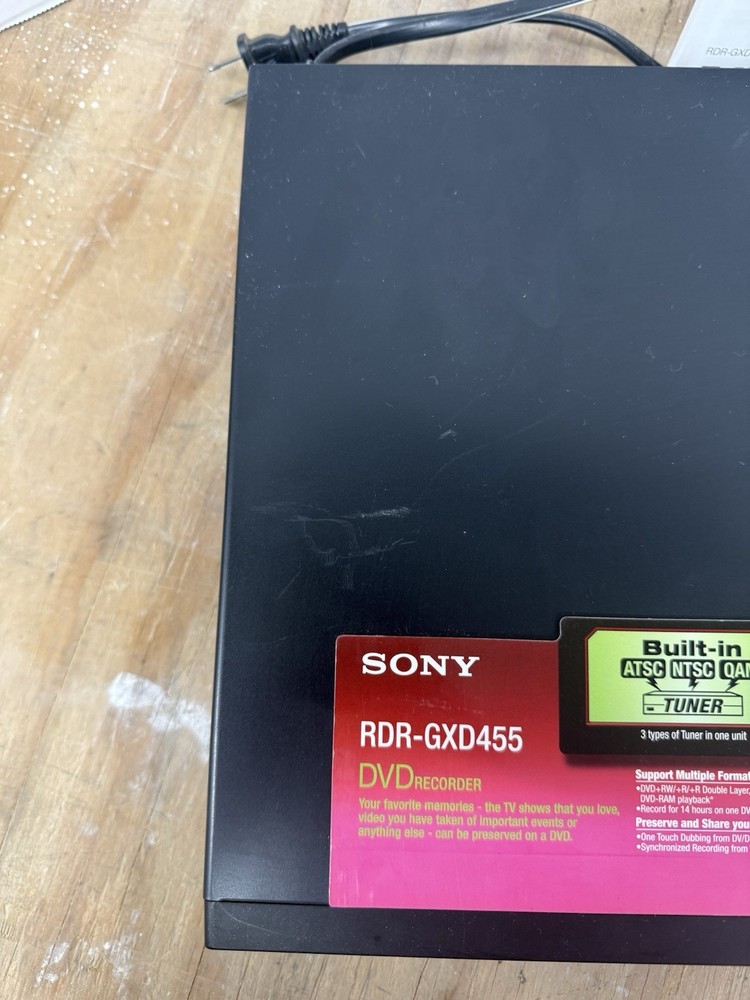 Sony DVD Player Recorder HDMI Tuner NO REMOTE-RDR-GXD455 FULLY TESTED