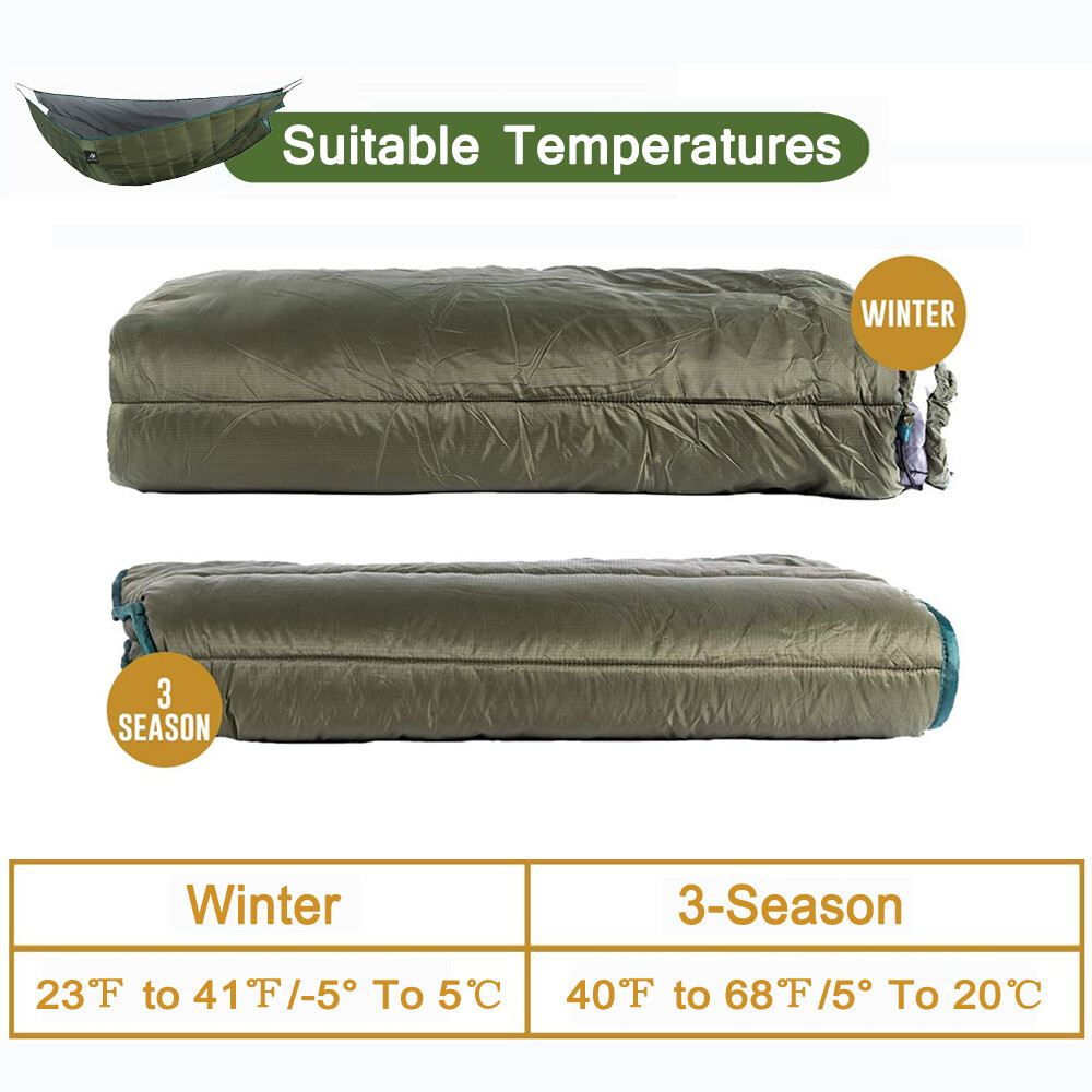Double Hammock Underquilt Warm Outdoor Thermal Blankt Camping Hiking Backpacking