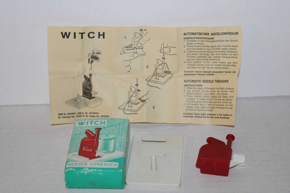 Vintage Witch Automatic Needle Threader with lnstructions Made in Germany - NOS