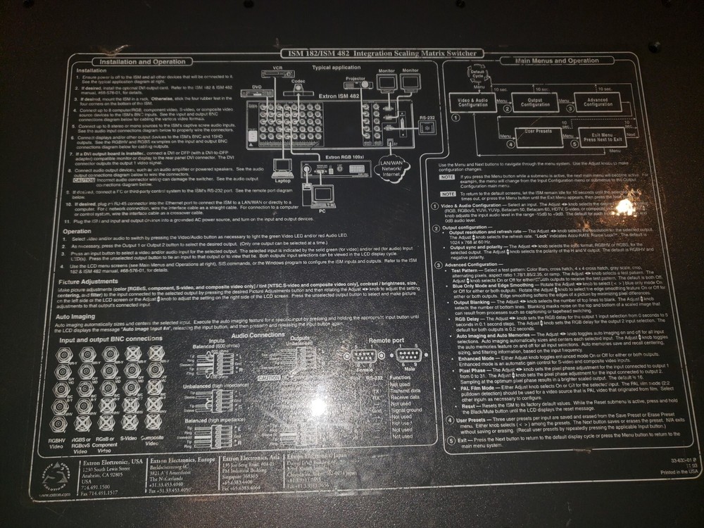 Extron Integration Scaling Matrix Model ISM 482