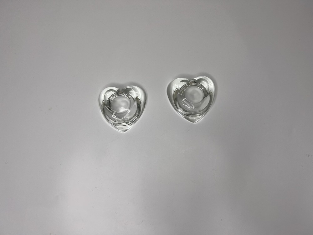 Glass Heart Candle Holders