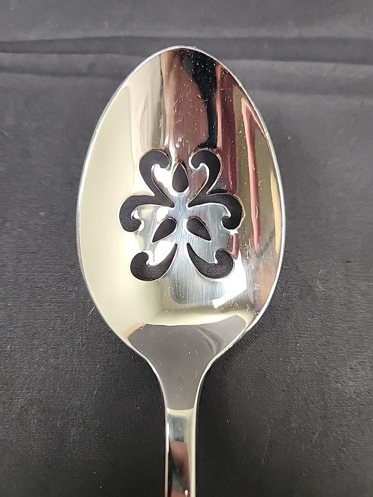 Reed & Barton Radiance Stainless Flatware Shiny Glossy Slotted Serving Spoon