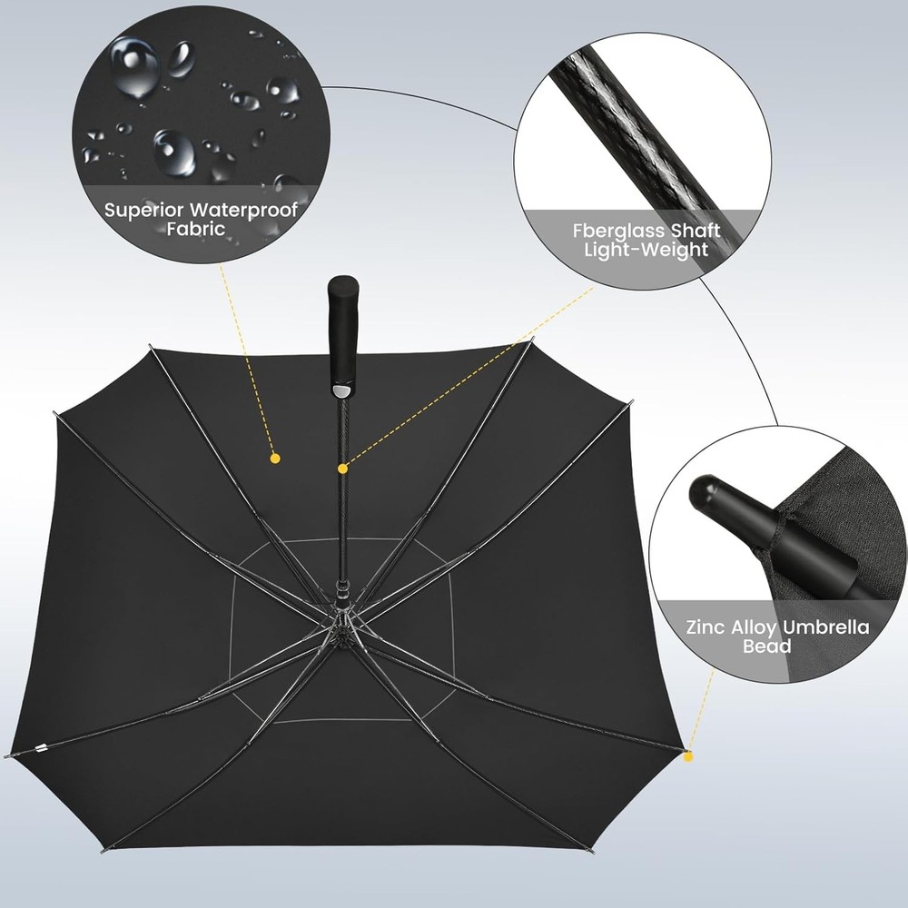 ZOMAKE Extra Large Golf Umbrella 62 Inch, Automatic Open Double Canopy Vented Go