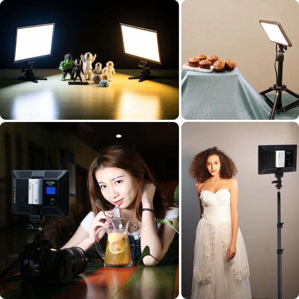 15W LED Video Light Panel, 3300K-5600K On Camera Light, Super Thin Key Light ...