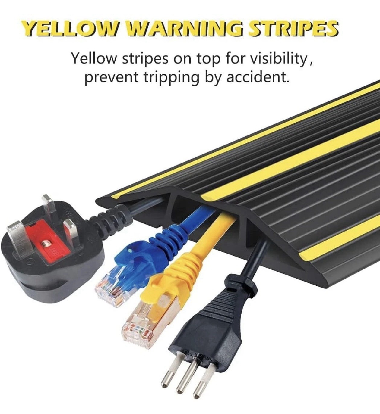 10Ft Floor Cord Cover Heavy Duty Floor Cable Cover 3 Channels Cable Prot