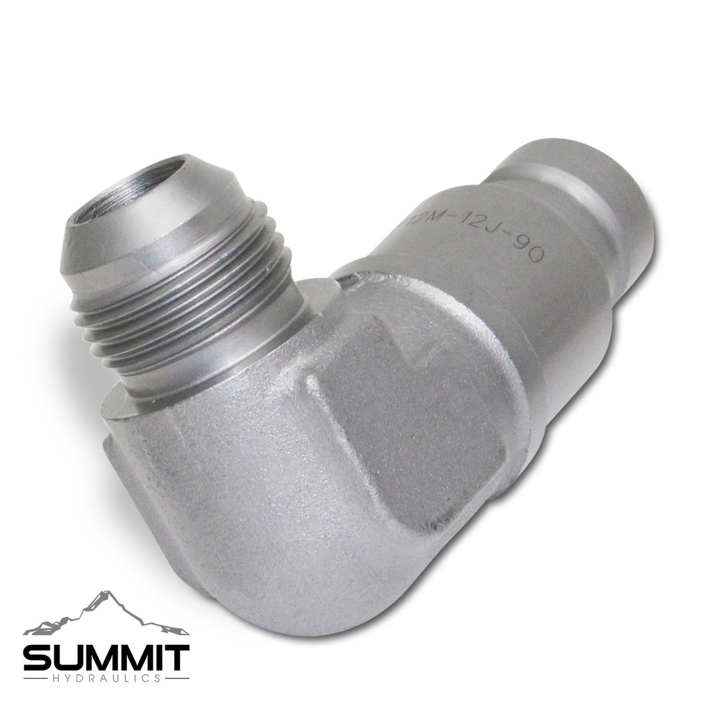 90 Degree Flat Face Hydraulic Quick Connect Coupler Set, 3/4″ JIC Male Thread