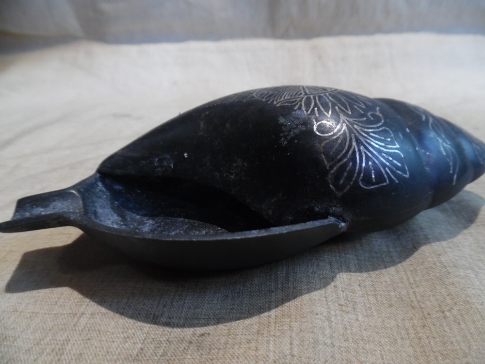 Bidriware Metal Seashell Ashtray