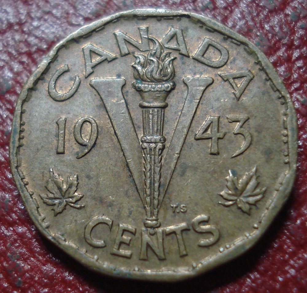 1943 CANADA 5 CENTS IN EF CONDITION