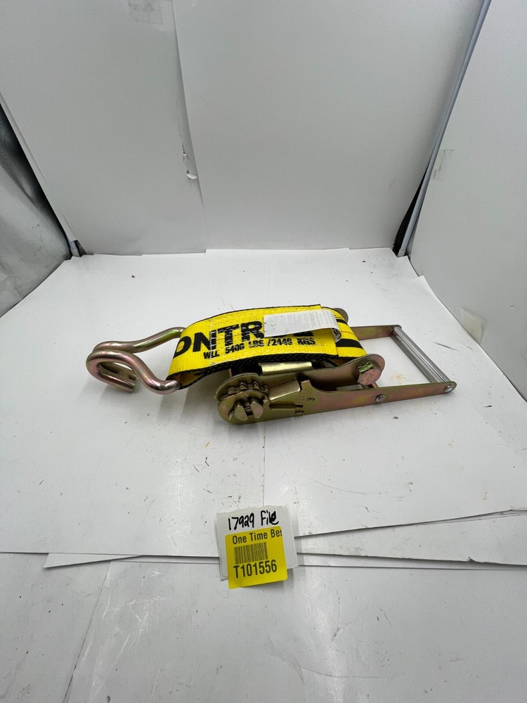 USCC US Cargo Control Ratchet Strap Hook 5400lbs Work Load Limit Yellow