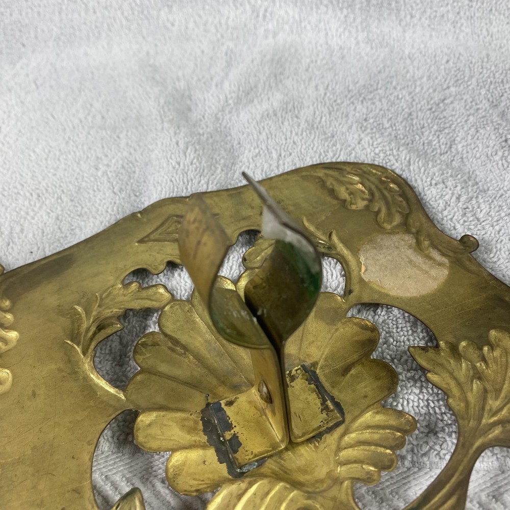 Brass Shell Candle Flame Shields Pair Shell Elegant Grand Millennial Vintage