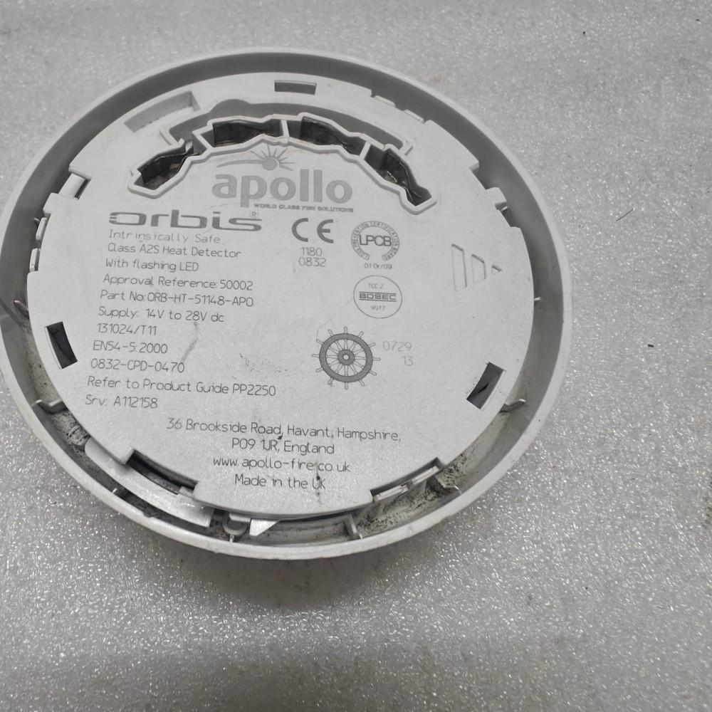 APOLLO ORBIS INSICALLY SAFECLASS A2S HEAT DETECTOR ORB-HT-51148-APO