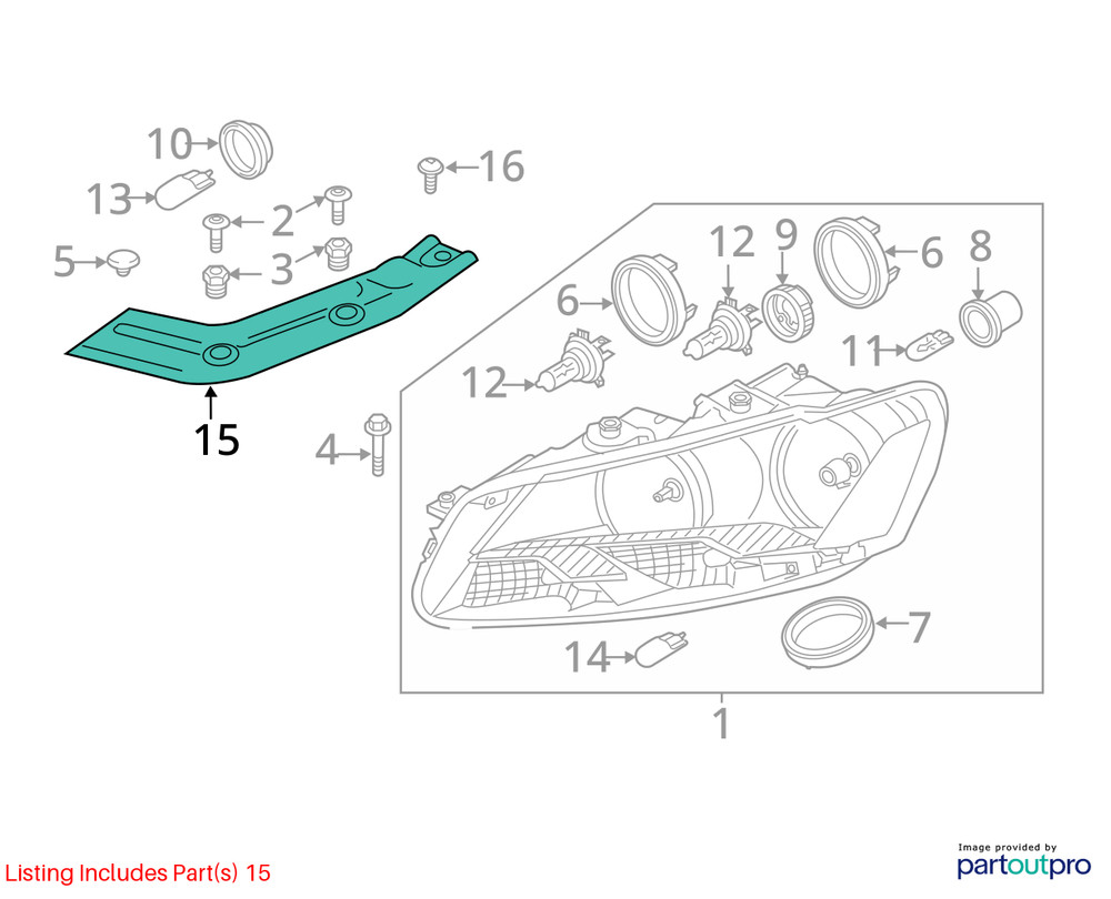 Headlight Bracket 561805931 Volkswagen Passat 2012-2015