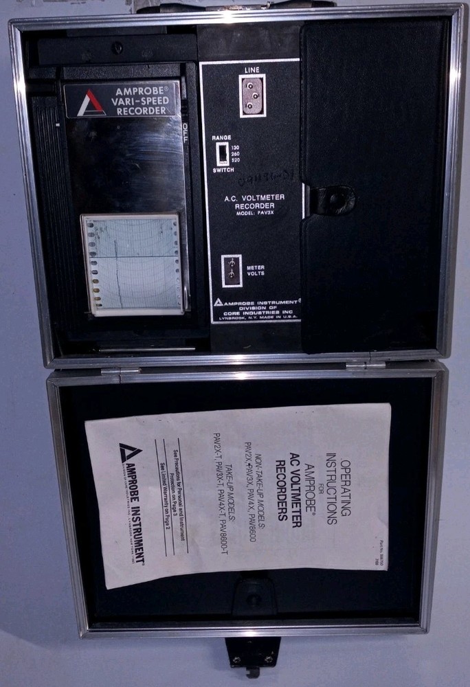 AMPROBE Model PAV-3X Vari-Speed AC Recorder Tested Working USED
