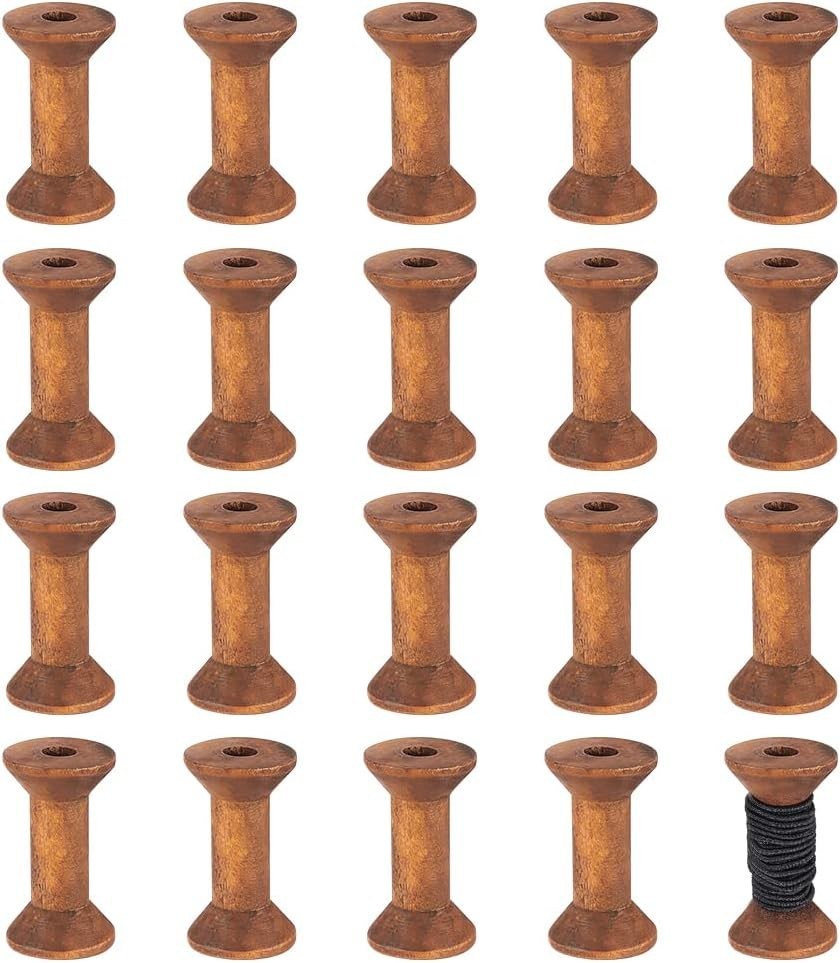 20Pcs Antique Wooden Empty Spools, 1.57"/ 40Mm Empty Thread Spools Woo