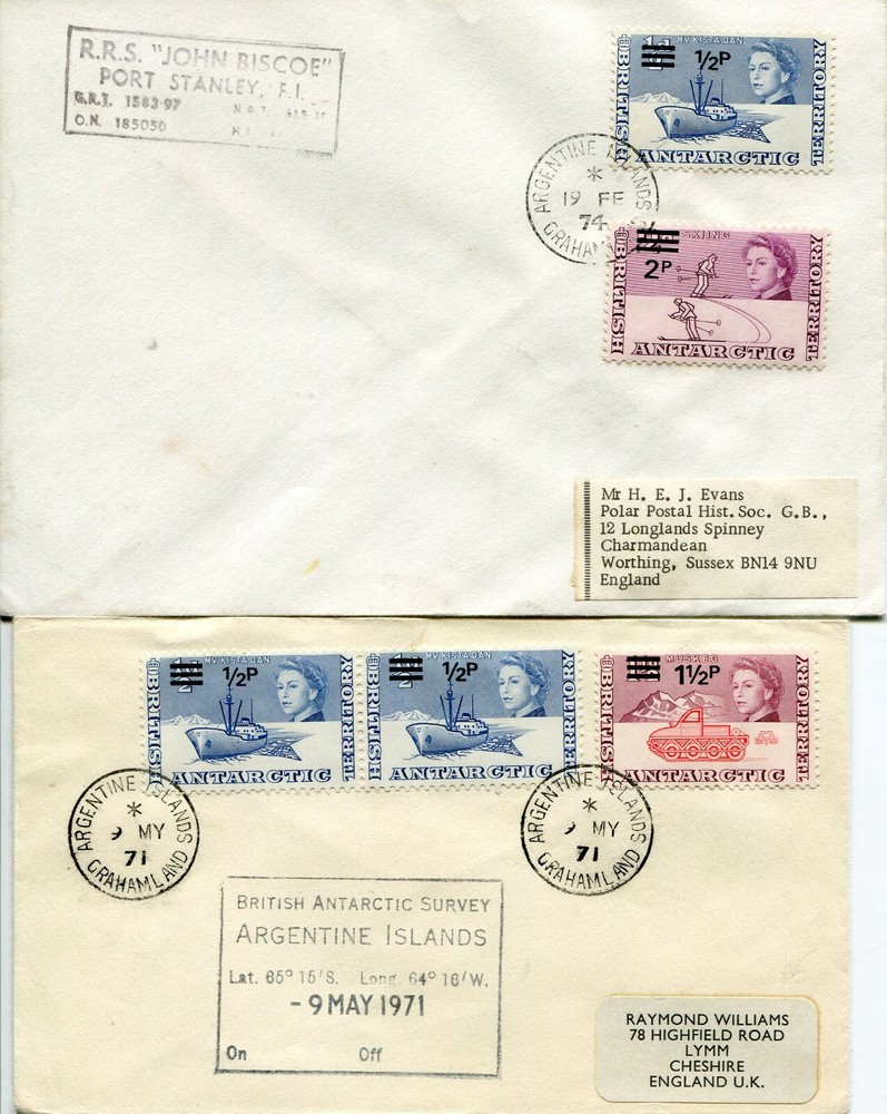 BRITISH ANTARCTIC TERRITORY BASE COVERS (13 1971-75 TWO LATER