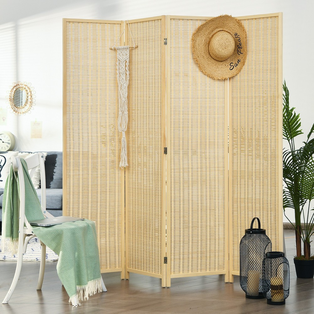 Costway 4 Panel Room Divider Screen Portable Folding 6 ft Partition Screen