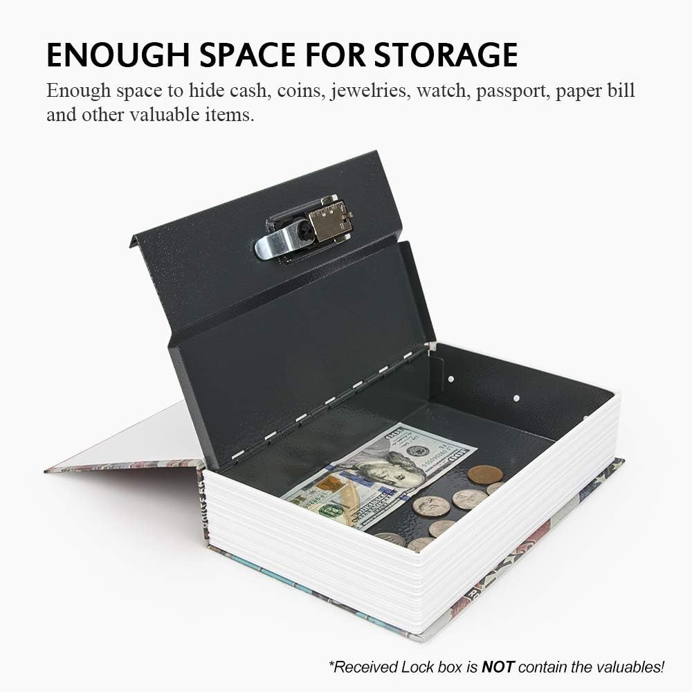 Compact 9.5" Hidden Lock Box with Combination Lock for Secure Valuables Storage