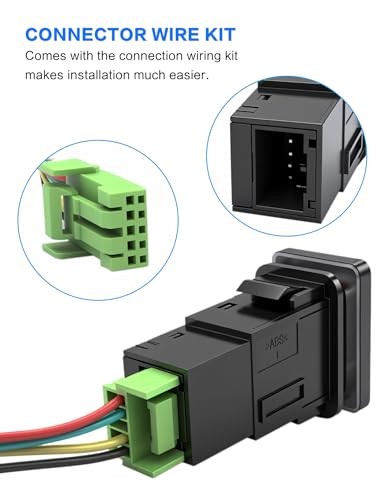 12V Blue LED Push Button Switch Waterproof Toggle with 4-Wire Connector Kit