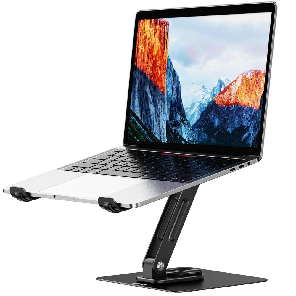 LS12 Laptop Stand with 360° Rotating Base, Ergonomic Adjustable Notebook Hold...
