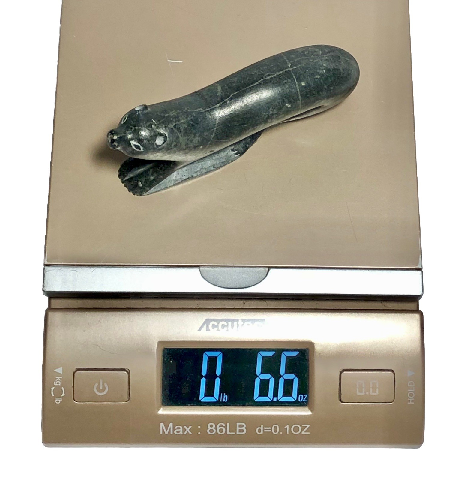 INUIT Eskimo Art Hand Carved Soapstone OTTER Signed Numbered Vintage