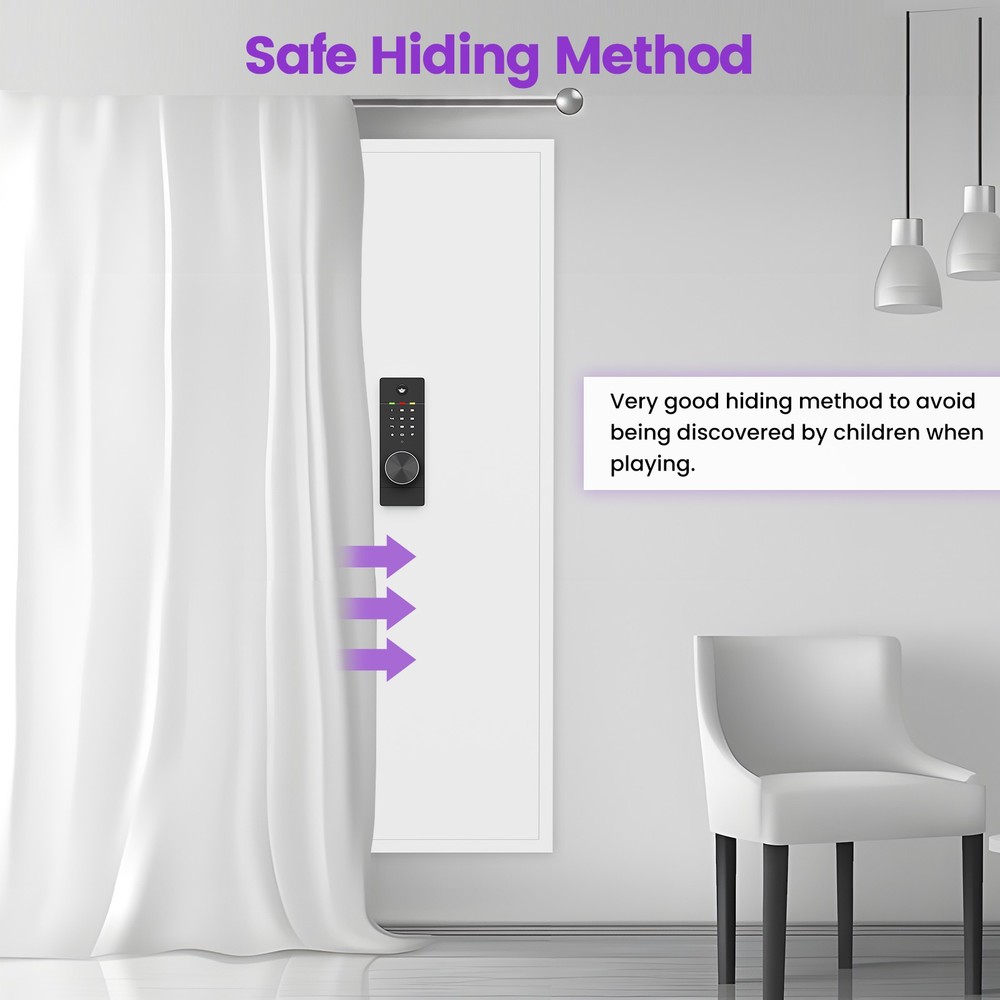 53.15" Wall Safe Between the Studs, Hidden Safe with Dual Alarm System (Digital)