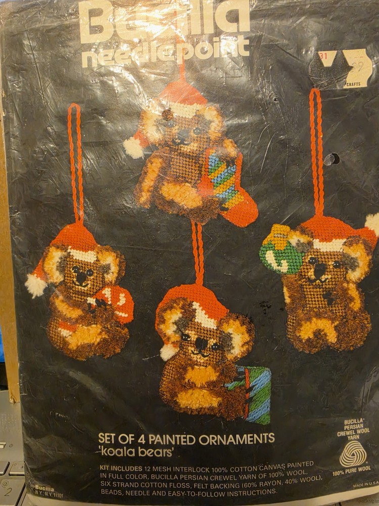 Koala Bears Ornament NEEDLEPOINT KIT 60592 started