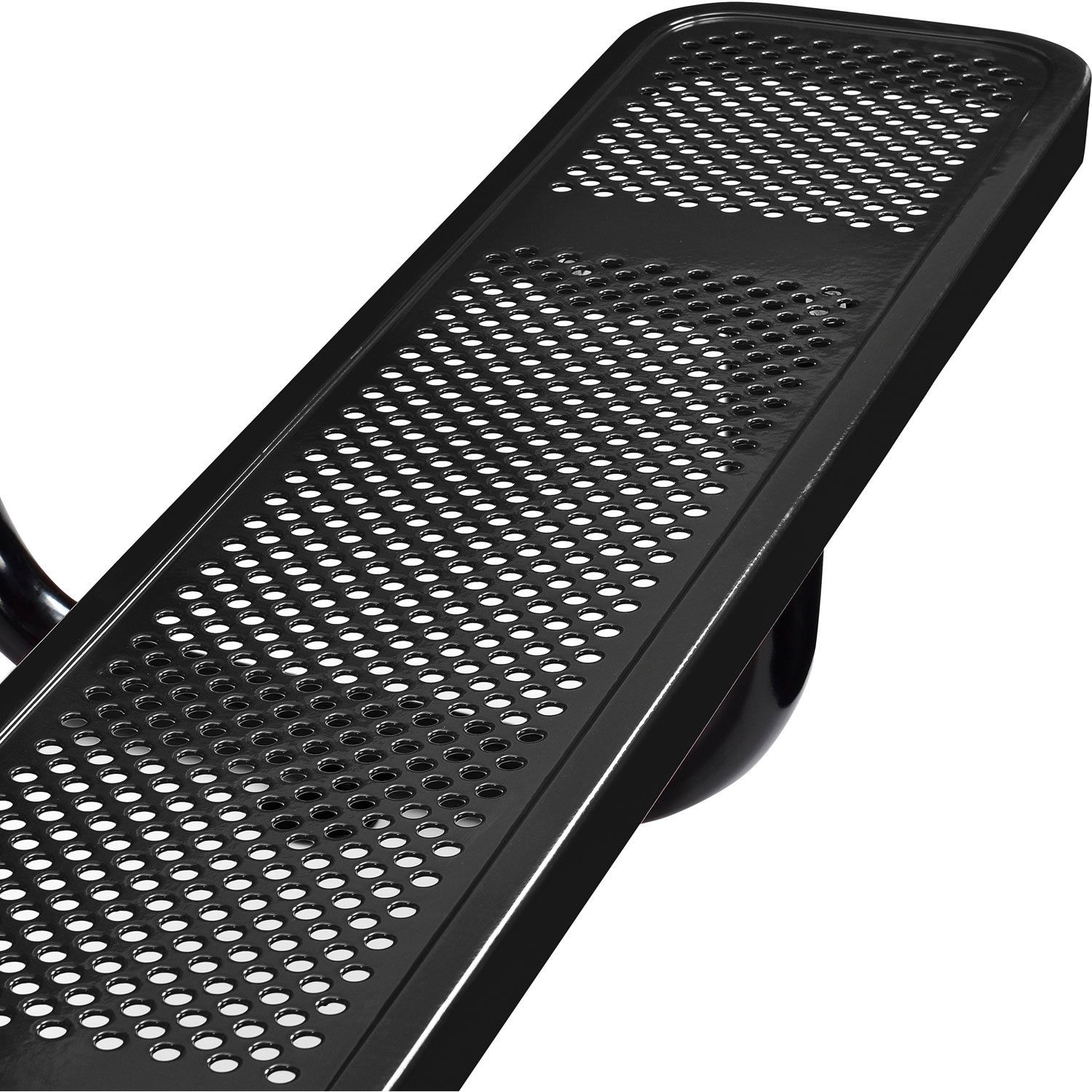 96" Rectangular Perforated Metal Outdoor Picnic Table Black