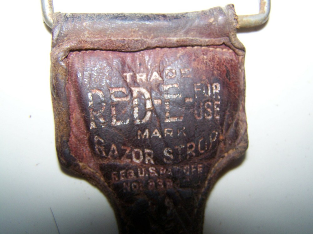 Vintage Leather Razor Strop Genuine Hide #59 RED-E FOR USE
