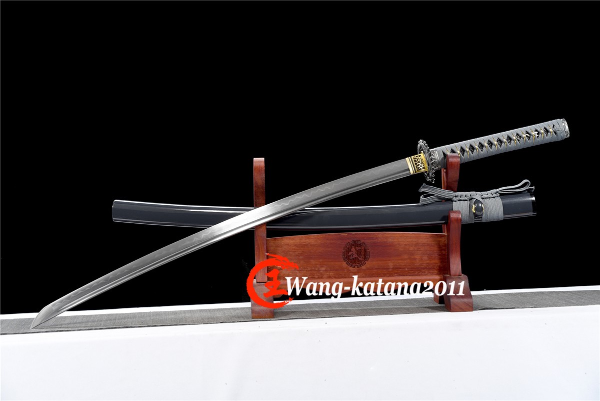 Full Tang Gray Dragon Japanese Samurai Katana Sharp Sword T10Steel Clay Tempered
