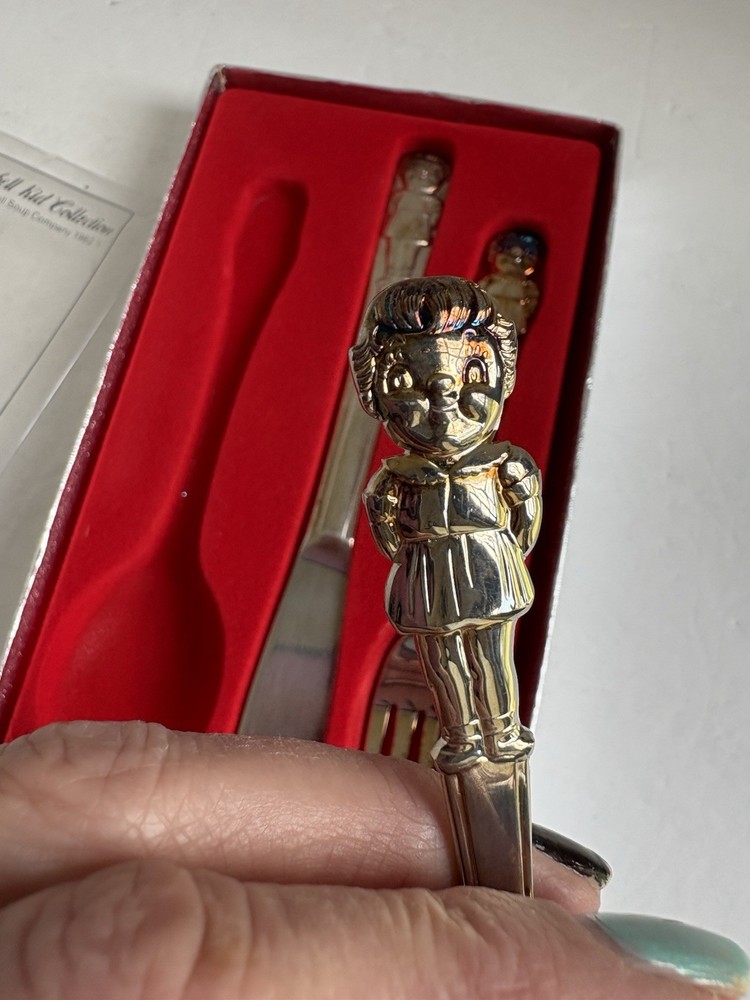 Vintage Campbell Soup Kid Collection Silverplate Flatware set - Fork, Spoon -c