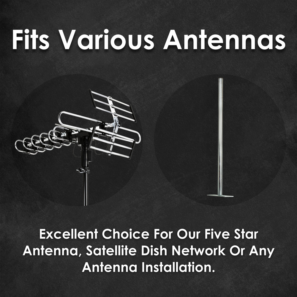 Easy Roof/Wall Install TV Antenna Mast Mount Kit Solid Structure Weather Proof
