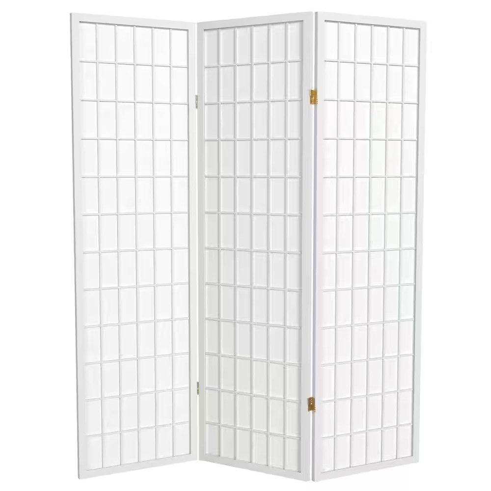 5 Ft. White 3-Panel Room Divider