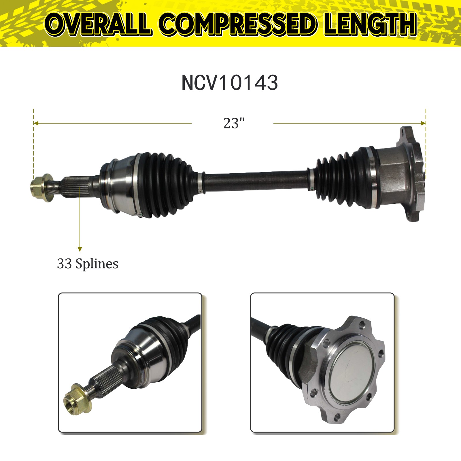 4WD 6-Lug Front CV Axle Assembly for Chevy GMC Silverado Sierra 1500 Tahoe Yukon