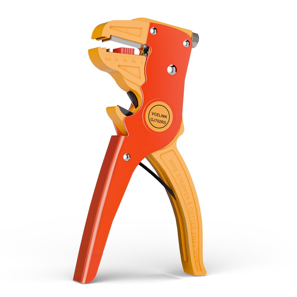 VCELINK Automatic Quickstrip Wire Stripper and Cutter, Professional Orange