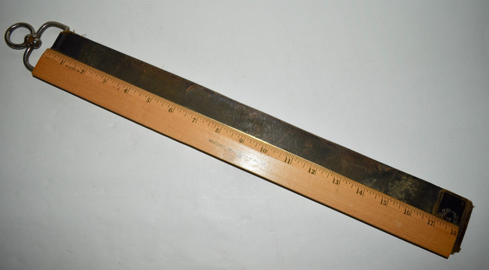 Antique U.S. CAVALRY WWI-era Gem Straight Razor LEATHER STROP Army & Navy 18.5"L