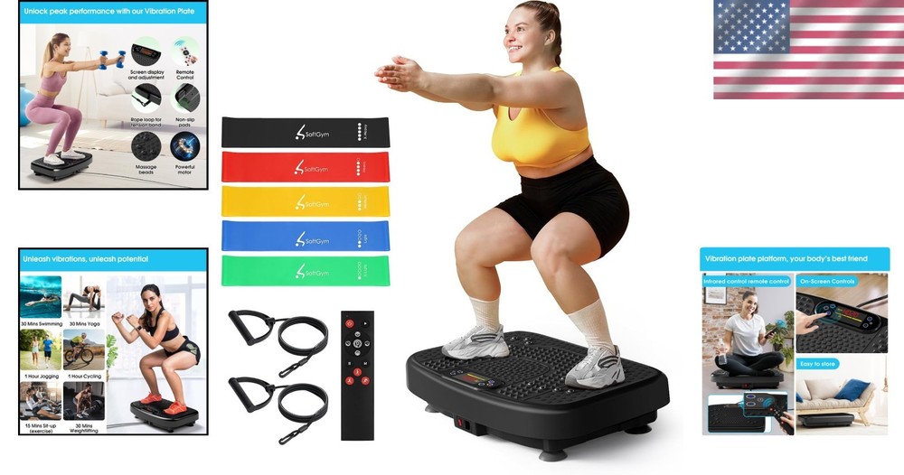 LED Display Vibration Plate - 450lb Capacity for Metabolism Boosting Workouts