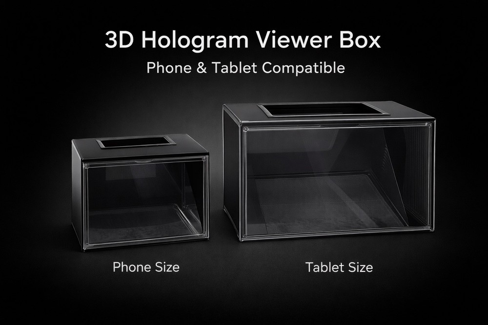 3D Hologram Viewing Box Projector – tablet Compatible Display Illusion Box