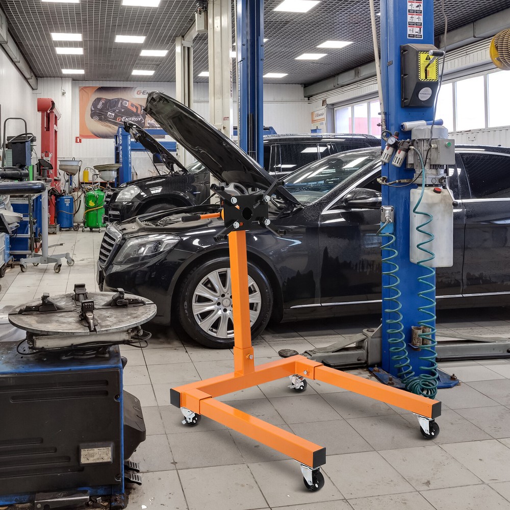 1300lbs Engine Stand U-Shaped Engine Hoist 360° Adjustable Mounting Head&Casters